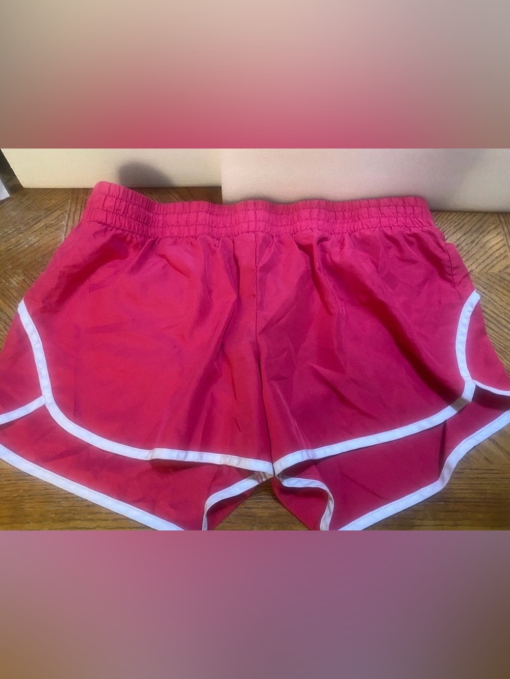 Athletic Works Pink Women's Running Shorts with White Trim